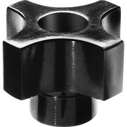 DimcoGray Black Phenolic 4 Prong Knob Female, Thru Hole Brass Insert: 1/4-20" Thread x 1/2" Depth, 1-1/4" Diameter x 7/8" Height x 5/8" Hub Dia x 3/8 Hub Length (Pack of 10)